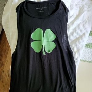 Black Pure Barre Shamrock tank